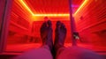 Infrared Sauna Session from First-Person Perspective