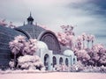 Infrared scene of Balboa Park Botanical Garden Royalty Free Stock Photo
