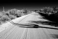 Infrared Sonora Desert Arizona Dirt Road Royalty Free Stock Photo