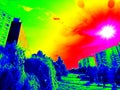 Infrared sunny city Royalty Free Stock Photo