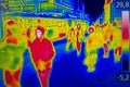 Infrared Thermal image people walking