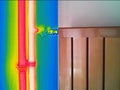 Infrared Thermal and real Image of Radiator Heater