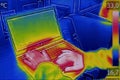 Infrared thermography image showing the heat emission
