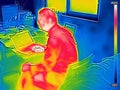 Infrared thermography image showing the heat emission