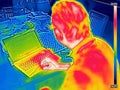 Infrared thermography image showing the heat emission