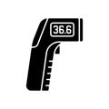 Infrared thermometer black glyph icon