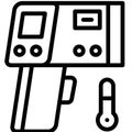 Infrared thermometer vector illustration, line style icon Royalty Free Stock Photo