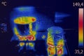 Infrared thermovision image showing cooking