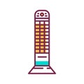 Infrared vertical heater color line icon. Device with a higher temperature which transfers energy to a body with a lower Royalty Free Stock Photo