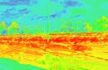 Infrared view of heavy fast moving traffic - motion infrared map