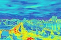 Infrared view of heavy fast moving traffic - motion infrared map