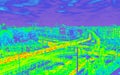 Infrared view of heavy fast moving traffic - motion infrared map