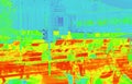 Infrared view of heavy fast moving traffic - motion infrared map
