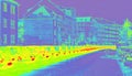 Infrared view of heavy fast moving traffic - motion infrared map