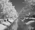 Infrared water-distribution canal