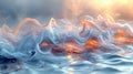 Infrared wind wave light effect. Realistic movement of rarefied water on a humidifier. Concept of power radiation. Royalty Free Stock Photo