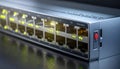IT Infrastructure - Active Network Switch Ports Royalty Free Stock Photo