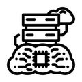 infrastructure cloud computing line icon vector illustration Royalty Free Stock Photo