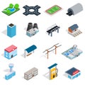 Infrastructure icons set, isometric 3d style Royalty Free Stock Photo