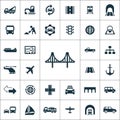 Infrastructure icons universal set for