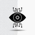 Infrastructure, monitoring, surveillance, vision, eye Glyph Icon on Transparent Background. Black Icon
