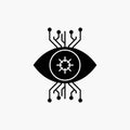 Infrastructure, monitoring, surveillance, vision, eye Glyph Icon. Vector isolated illustration