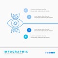 Infrastructure, monitoring, surveillance, vision, eye Infographics Template for Website and Presentation. Line Blue icon