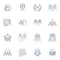 IT Infrastructure line icons collection. Nerking, Security, Servers, Storage, Virtualization, Cloud, Backup vector and