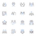 IT Infrastructure line icons collection. Nerking, Security, Servers, Storage, Virtualization, Cloud, Backup vector and