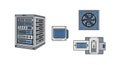 IT Infrastructure, Power, and Storage Elements Vector Set Royalty Free Stock Photo