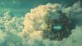 infrastructure pulsating cloud computing hub Royalty Free Stock Photo