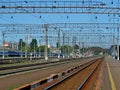 Infrastructure of railway station of Khmelnytskyi, Ukraine Royalty Free Stock Photo