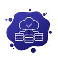 infrastructure vector icon with cloud, line design Royalty Free Stock Photo