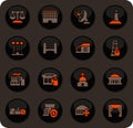 Infrastucture of the city icons set