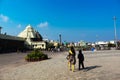 Infront of Puri Jagannath temple visitors walking and enjoying