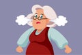 Upset Senior Woman Feeling Angry and Irritated Vector Cartoon Royalty Free Stock Photo