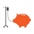 Infuse the piggy bank. illustrations increase earnings Royalty Free Stock Photo
