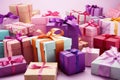 Wrapped Gifts and Bags Background AI Generated Illustration