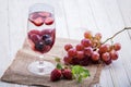 Infused water mix of strawberry and grape Royalty Free Stock Photo