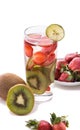 Infused water mix of strawberry and kiwi, isolated Royalty Free Stock Photo