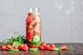 Infused Water with Strawberry, Cucumber and Thyme Royalty Free Stock Photo