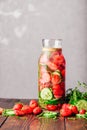 Infused Water with Strawberry, Cucumber and Thyme Royalty Free Stock Photo