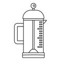 Infusion coffee pot icon, outline style