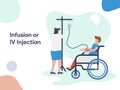 Infusion or IV Injection illustration. Modern flat design style for website and mobile website.Vector illustration