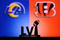 INGELWOOD, CALIFORNIA, UNITED STATES, 2. FEBRUARY: Super Bowl LVI, the 56-th Super Bowl 2022. Los Angeles Rams vs. Cincinnati Royalty Free Stock Photo