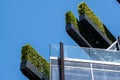 Dusseldorf - Facade in style of Land Art by Christoph Ingenhoven on Koe Bogen II. Hornbeam hedges style three facades and roof. Royalty Free Stock Photo