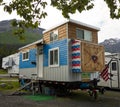 An incredible tiny house on wheels as seen at a campground in alaska