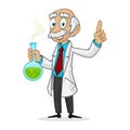 Ingenious professor holding tube Royalty Free Stock Photo