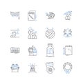 Ingenious system line icons collection. Inventive, Innovative, Creative, Resourceful, Ingenious, Unconventional