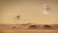 Ingenuity drone Mars Helicopter Scout.Elements of this image furnished by NASA 3D illustration